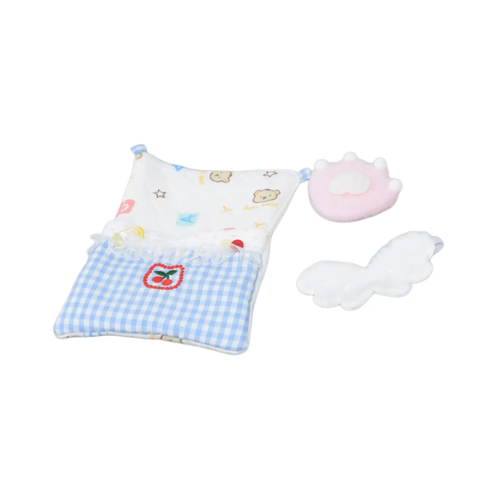 3 Pieces Doll Bedding Accessories Set,Doll Bed Accessories Quilt Pillow and Eye Mask Decorative Cute Comfort Pretend Play 3 Pieces Doll Bedding Accessories Set,Doll Bed Accessories Quilt Pillow and Eye Mask Decorative Cute Comfort Pretend Play