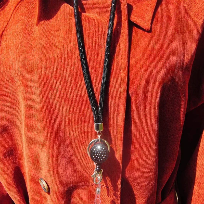 Carrete de insignia retráctil largo, soporte de cordón, cordón de identificación, etiqueta de nombre, llavero Universal, correa colgante para identificación de oficina, 1 ud. - imagen 3