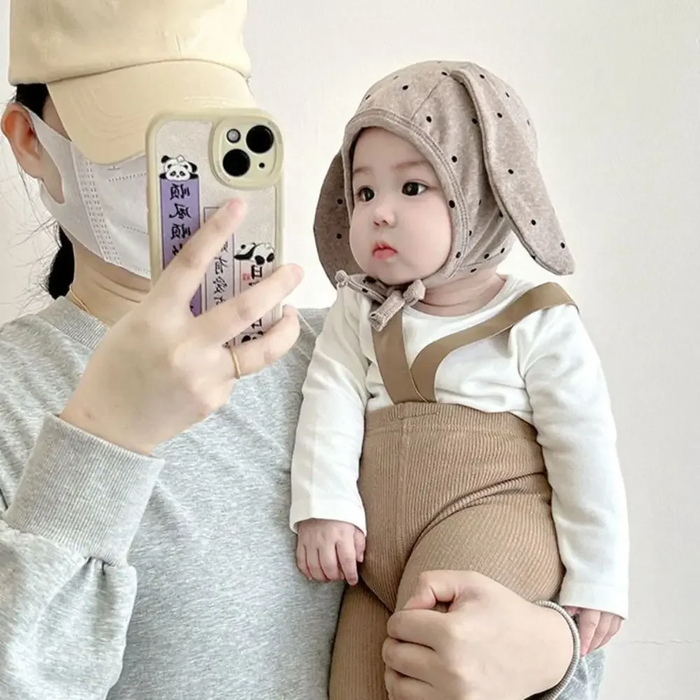 Moda lindo sombrero de dibujos animados oreja de conejo mantener caliente sombrero a prueba de viento jersey de algodón sombrero - imagen 4