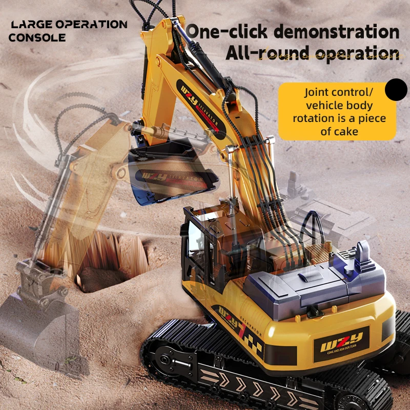 Camión excavador RC con luces y sonido para niños - imagen 5
