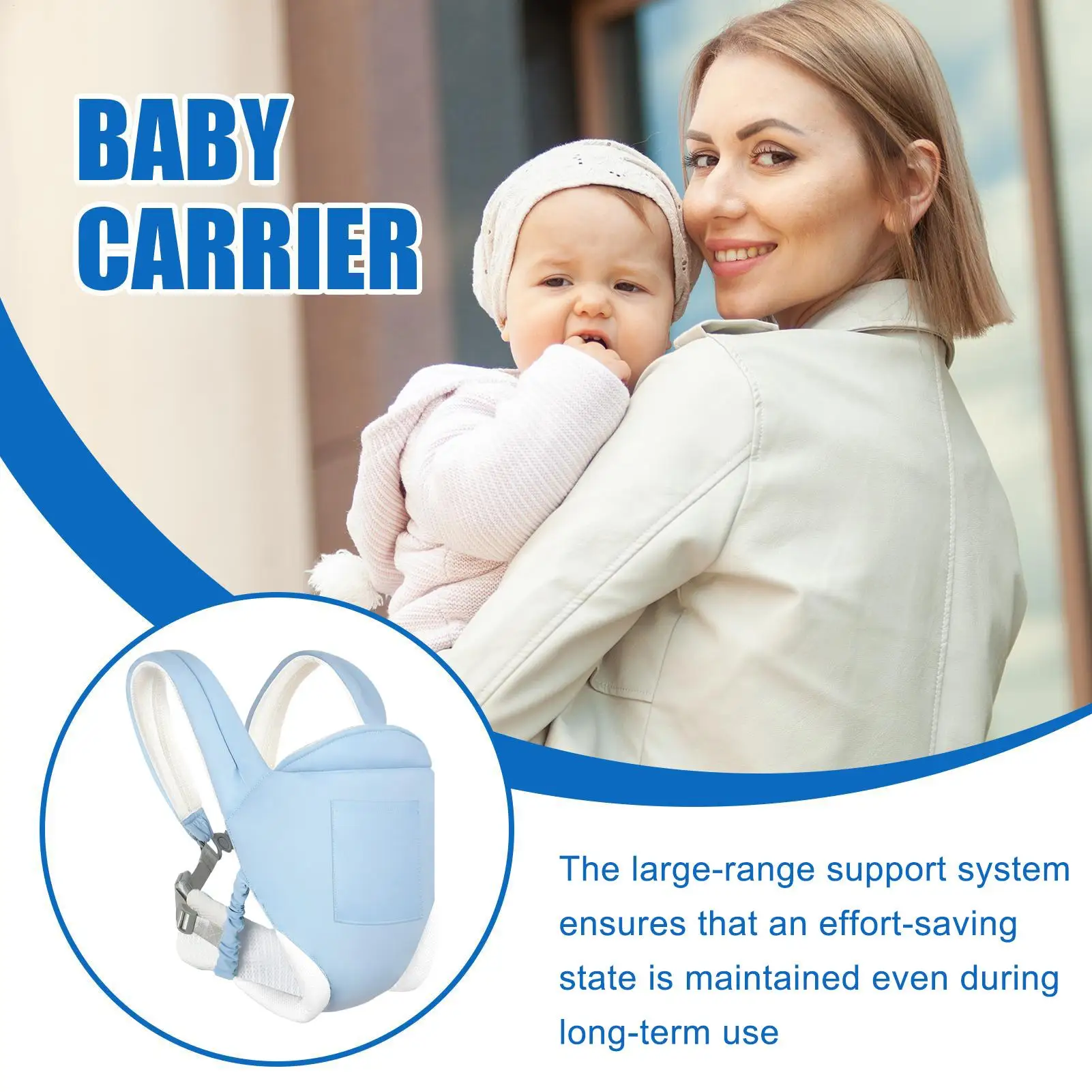 Tejido transpirable con soporte ergonómico para el bebé