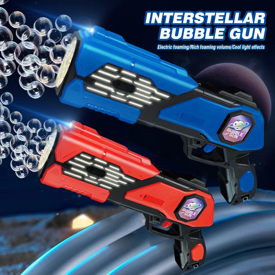 Máquina de burbujas automática eléctrica espacial, pistola de burbujas para fiesta, baño en la playa, juegos al aire libre, juguetes de fantasía para niños, juguete de burbujas de regalo - imagen 2