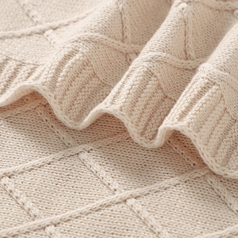 Mantas de algodón para bebé, tejidas de 90x70cm, súper suaves, Reversibles, para recién nacidos, niños y niñas, manta envolvente a cuadros, esteras receptoras para niños - imagen 4