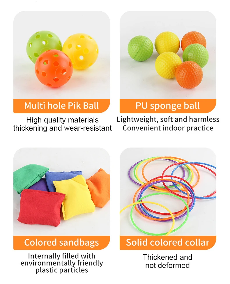 Juego de juegos de Golf 3 en 1 para niños, estera de práctica de Golf, red de astillado, bolsa de lanzamiento de frijoles, juego de Golf al aire libre de múltiples modos - imagen 5