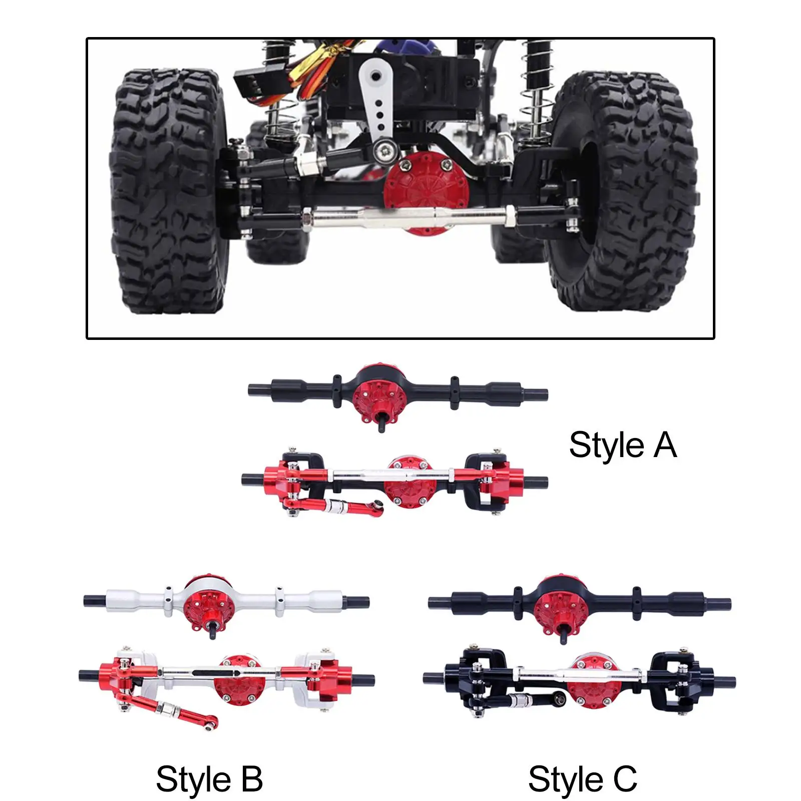 Juego de eje delantero y trasero a escala 1:16 para vehículos RC, piezas de Metal para C14 B16 - imagen 2