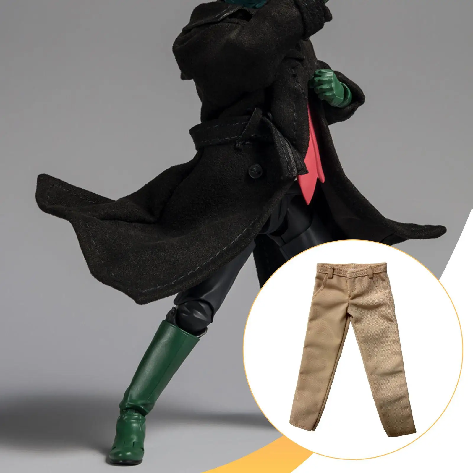 Pantalones de tela caqui para muñecas en miniatura – Ropa coleccionable - imagen 3