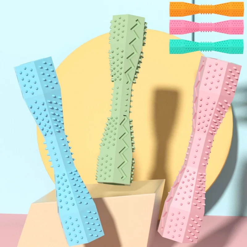 Juguete para moler dientes de mascotas, palo para masticar para perros TPR, resistente a mordeduras, juguete divertido para fugas, palo para moler y limpiar los dientes