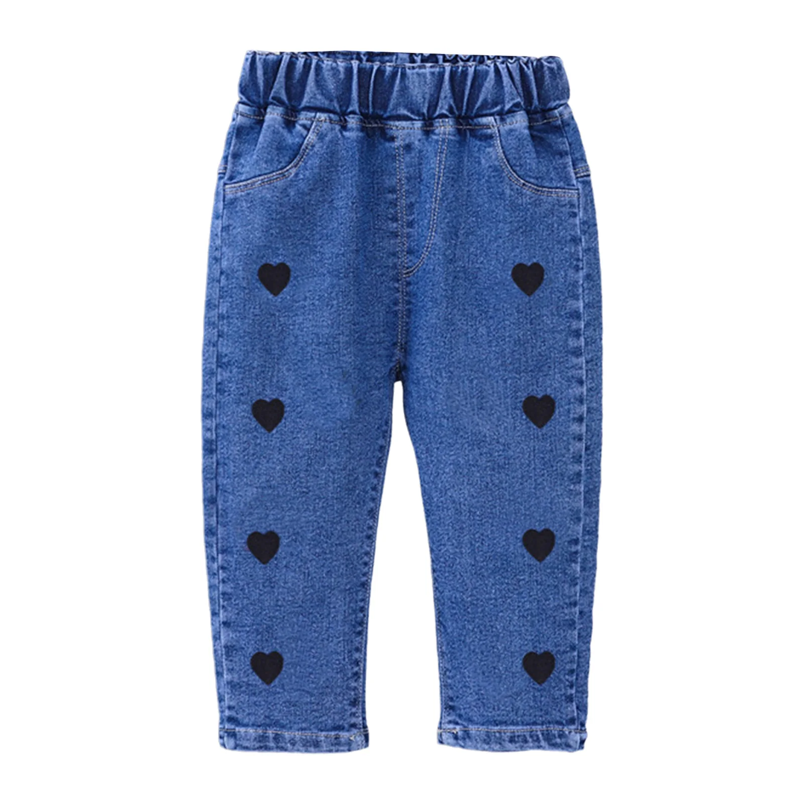 Pantalones vaqueros niñas con bordado cintura elástica primavera otoño - imagen 5