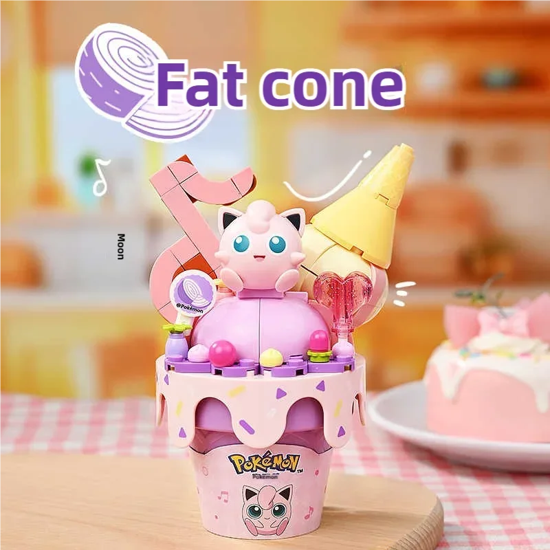 Bloques de construcción de Pokémon Pikachu Squirtle Jigglypuff, modelo de helado, juego de ladrillos DIY, decoración de colección de escritorio, regalos Idea para niños - imagen 4