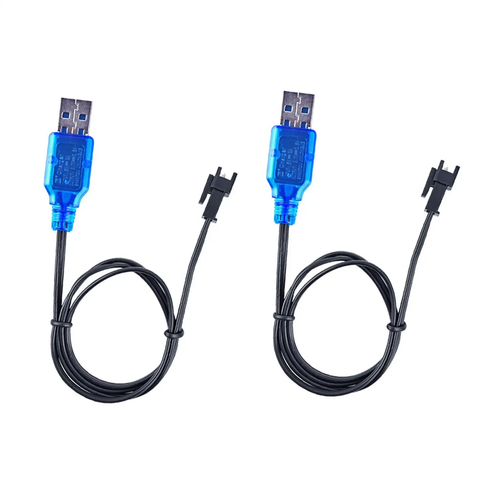 2 uds 3,7 V 400mAh Cables de carga USB 60cm de forma segura para juguetes RC coche barcos barcos - imagen 2