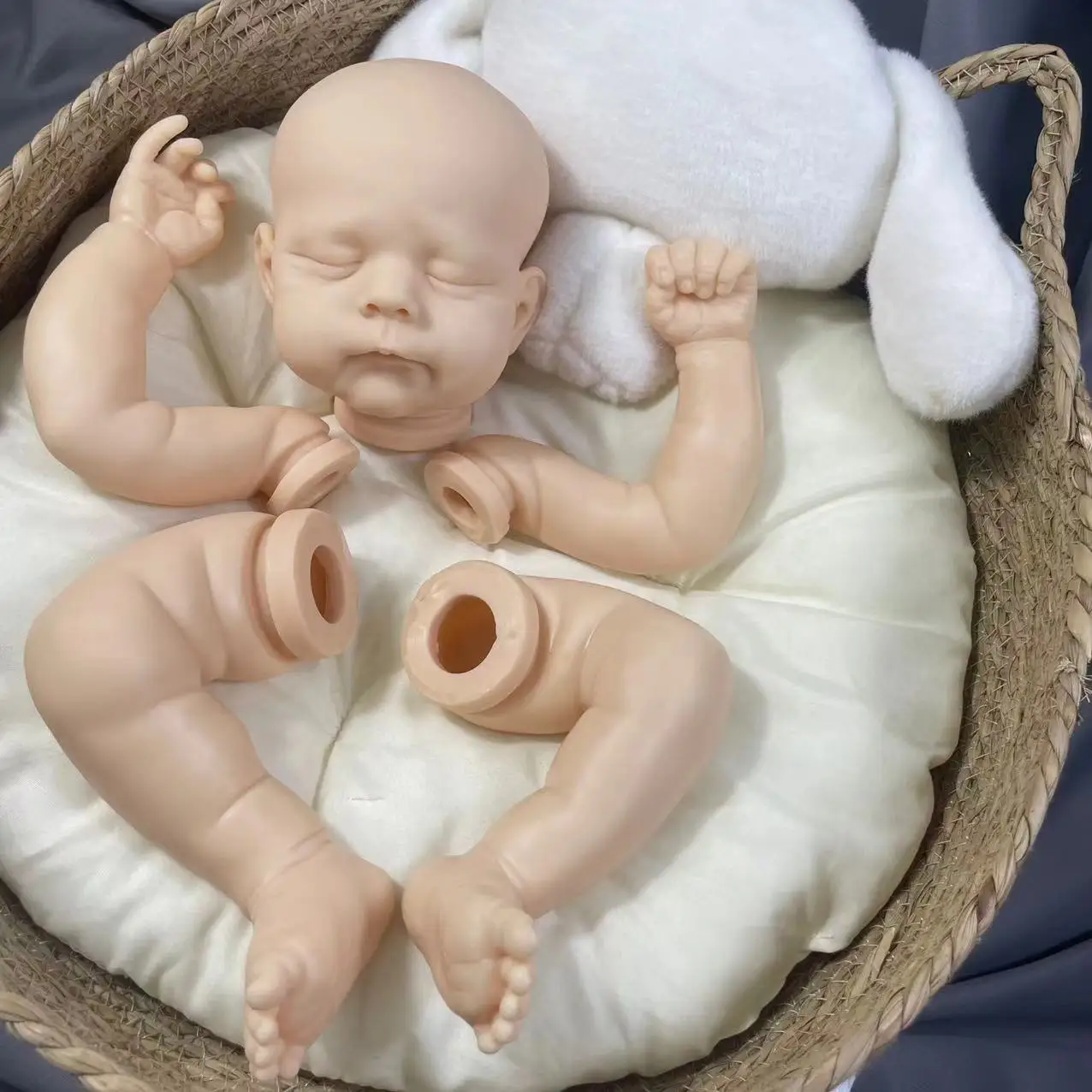 Kit de muñeco de vinilo Reborn Eric/Erica de 21 pulgadas, molde para bebé recién nacido en blanco sin pintar, piezas de muñeca con cuerpo de tela - imagen 2