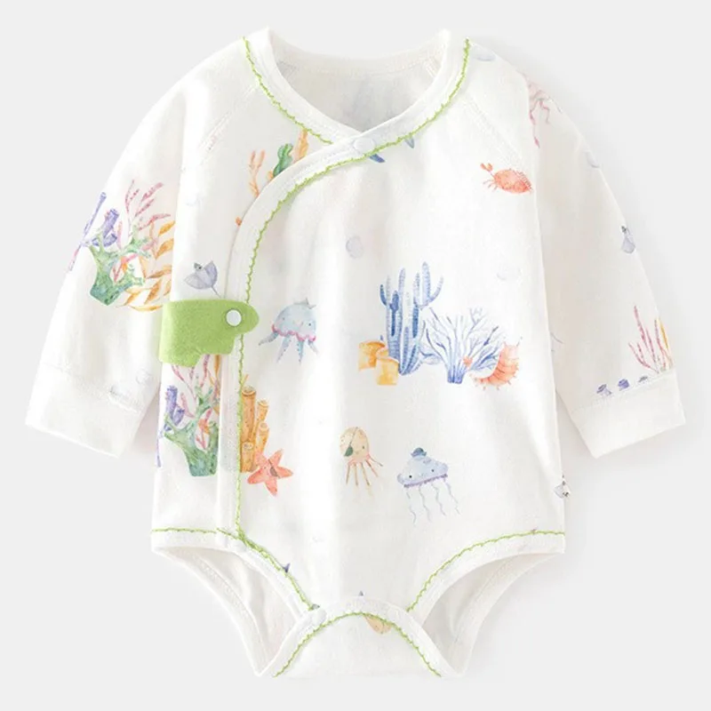 Monos de primavera, artículos para recién nacidos, ropa para niña y niño, monos de algodón de manga larga con estampado de puntos bonitos de dibujos animados, disfraz para niño pequeño B257 - imagen 2