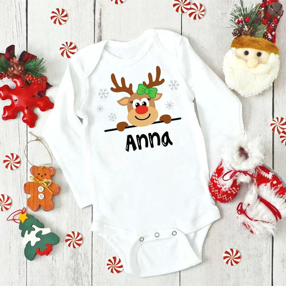 Body de Navidad personalizado para bebé – Mono con ciervos - imagen 3
