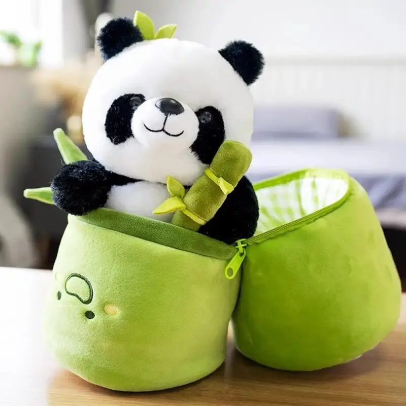 Peluche de panda de bambú Kawaii en forma de tubo acolchado - imagen 4