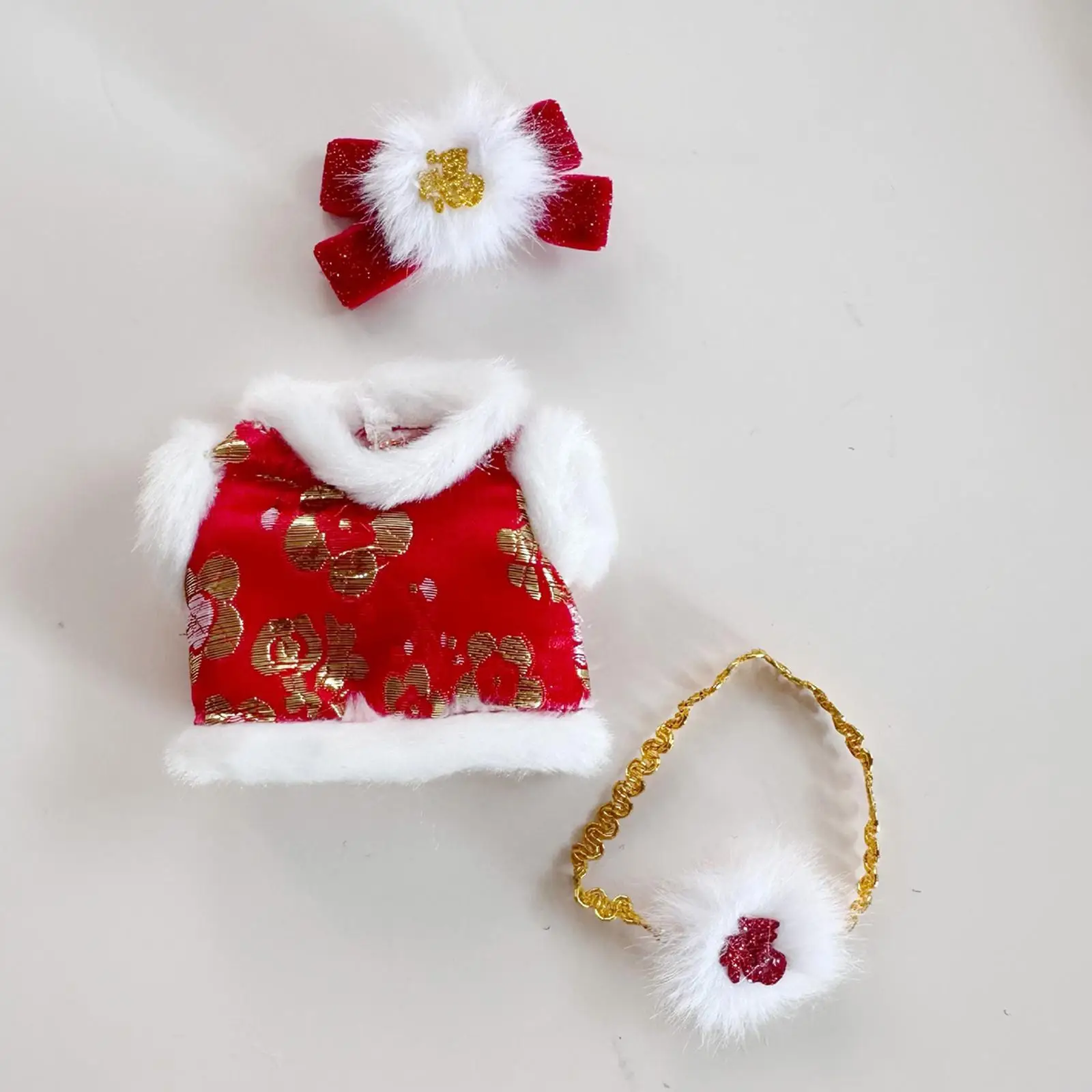 15cm-17cm Plush Doll Clothes Doll Spring Festival Suit Cartoon Stuffed Animals Clothes Doll Clothing Doll New Year Costume