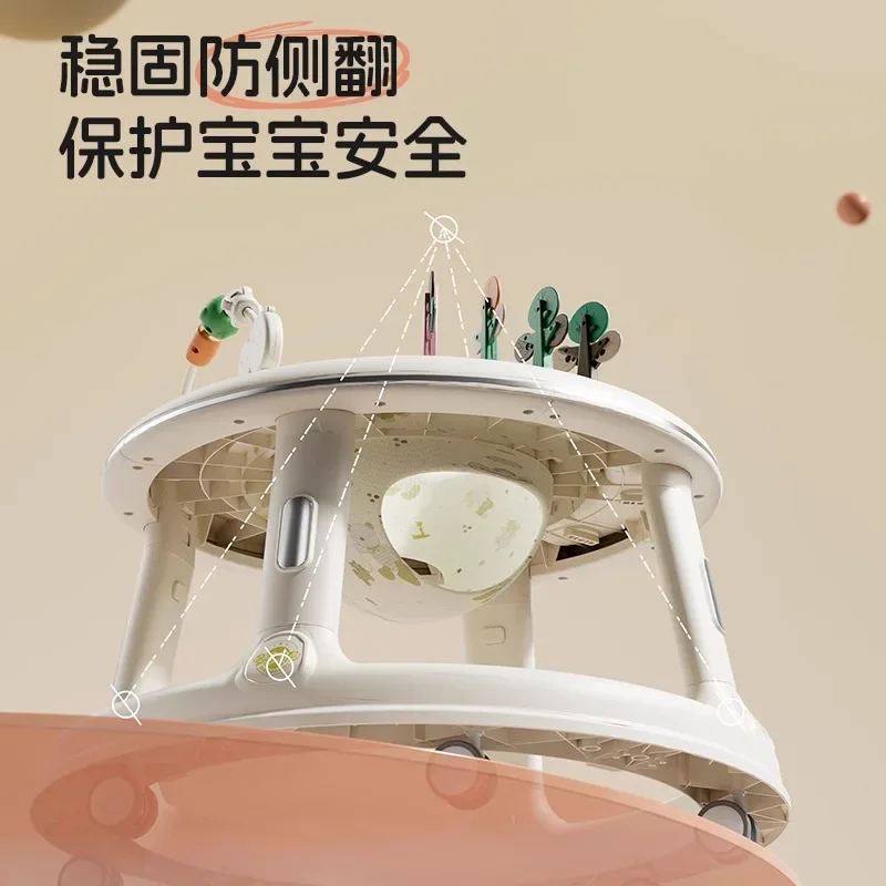 Andador adecuado para bebés varones y mujeres, andador con música, piernas anti-en forma de O, multifuncional, anticaída y antivuelco - imagen 4