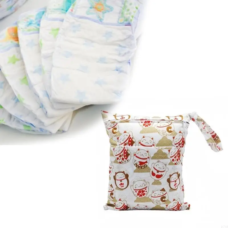 Bolsa organizadora multifuncional para pañales bebé D7YD, bolso almacenamiento seguro y transpirable, bolsa ligera para - imagen 3