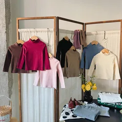 Camisetas cuello alto manga larga para niños - Cálidas invierno
