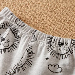 Conjunto de bebé de algodón con león naranja de manga larga
