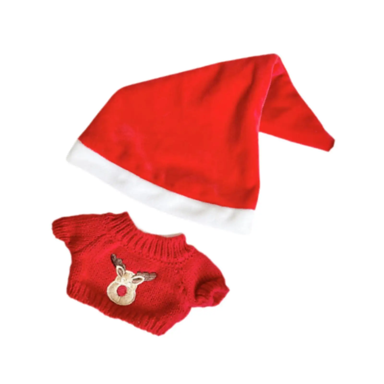Plush Doll Sweater for 20cm with Hat Doll Accessories Cute Doll Clothes Suit
