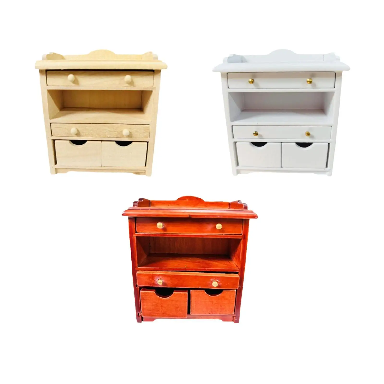 1/12 Scale Dollhouse Night Stand Miniature Cabinet for DIY Model Photography