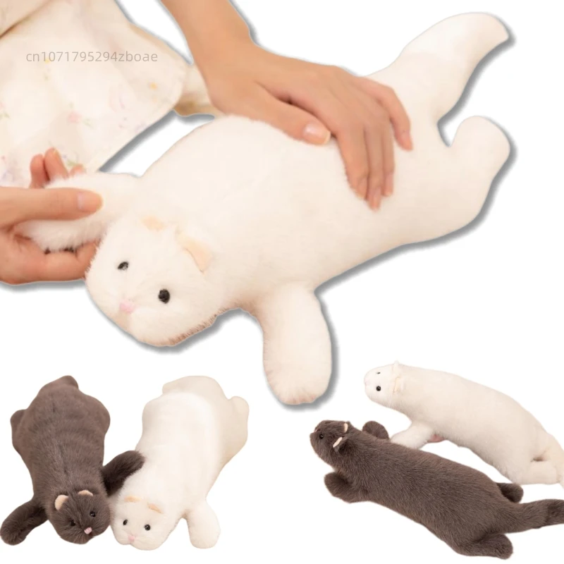 Almohada peluche hurón rayas grises 47cm – Muy suave y blandita
