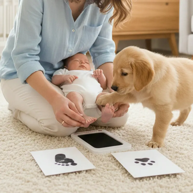 Kit de huellas y manos DIY para bebé recién nacido, almohadillas de tinta, marco de fotos, recuerdos, fundición, almohadilla de tinta para huellas infantiles, regalos de arcilla para bebés, 2025 - imagen 4