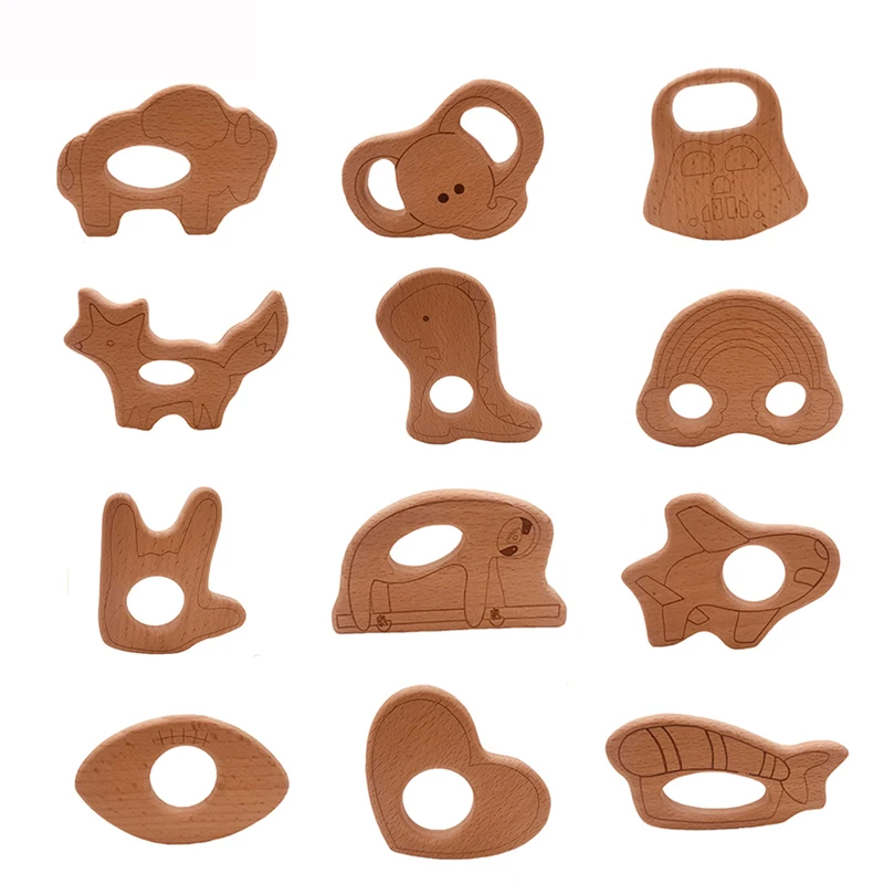 Cadena chupete animal madera bebé - vista principal