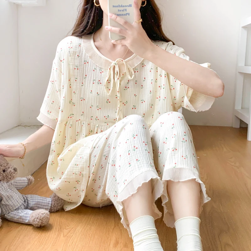 Pijama gasa para amamantar - Cómoda verano embarazadas