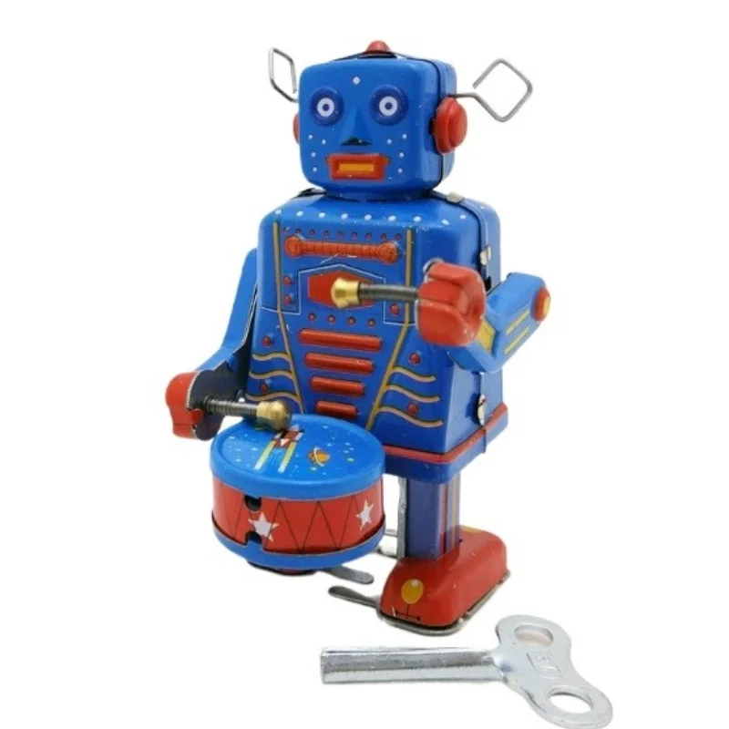 Robot infantil retro con gong y tambor para jugar – Estilo clásico