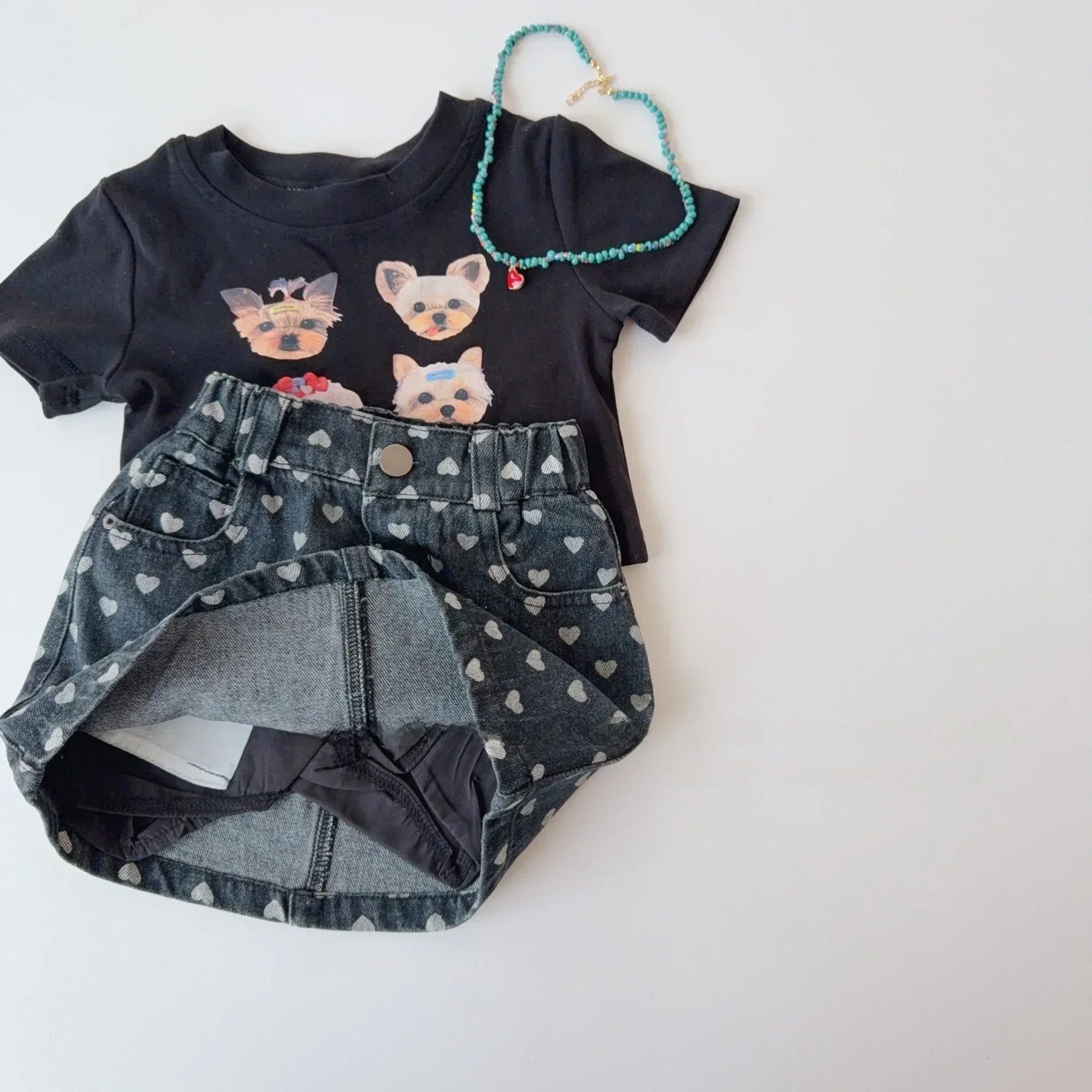 MILANCEL Falda pantalón vaquera para niños - Diseño de puntos - imagen 3