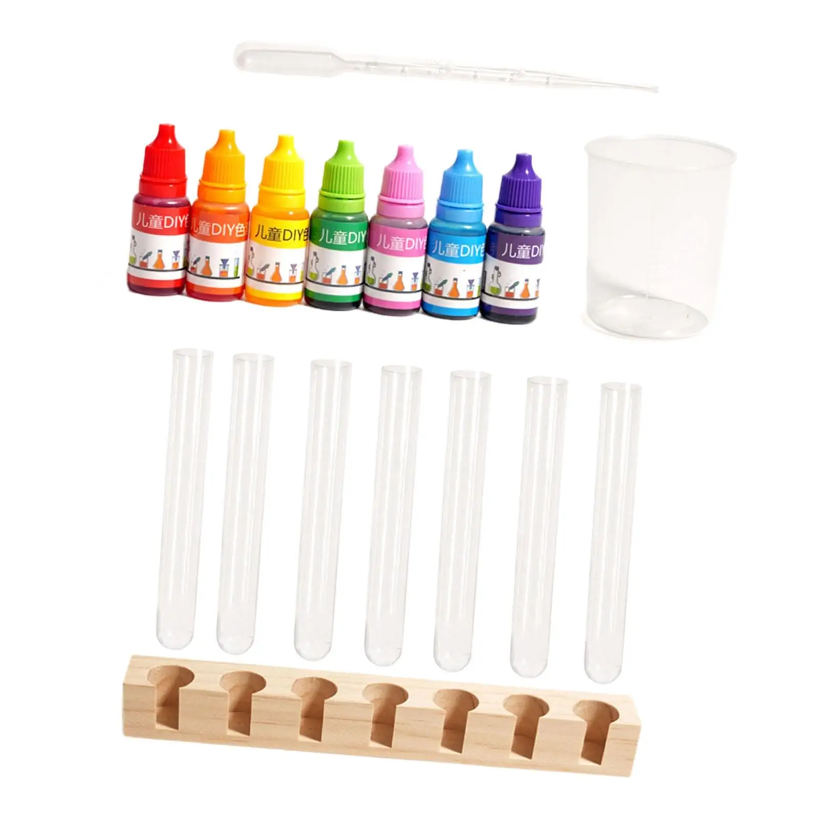 Science Kit,Colorful Test Tube Color Toy,Science Holder Test Tube Three Primary Color Experiment for Kids,Toddlers