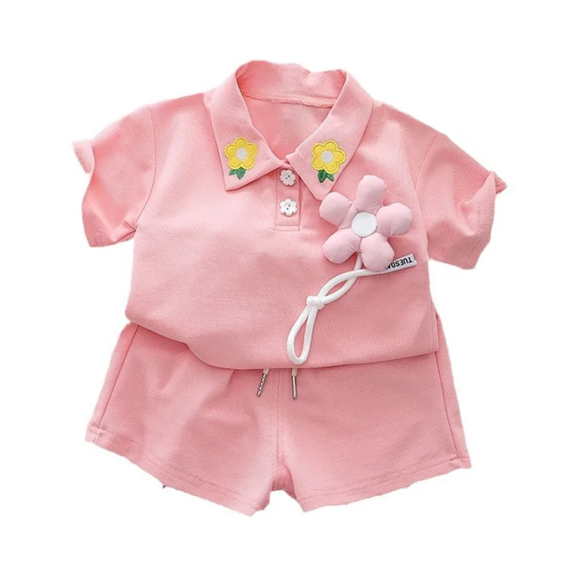 Conjunto de ropa de verano para bebé, camiseta y pantalones cortos a la moda, chándal para niño pequeño, 2 unidades