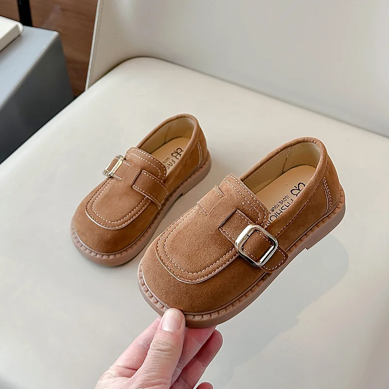Zapatos informales para bebés y niños, zapatos para niños de primavera y otoño, suela suave antideslizante para exteriores, zapatos de cuero para niños, talla 23-35 - imagen 3