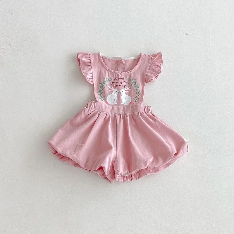 MILANCEL, nuevo mono de otoño para bebé, 3M-3T, dulce letra de conejito, pantalones con tirantes para niñas pequeñas, pantalones sueltos versión coreana para bebés - imagen 5