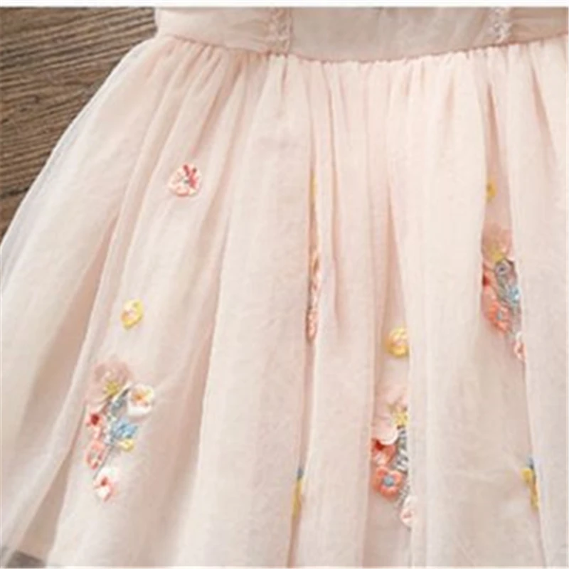 Vestido princesa bordado para niña – Verano sin mangas - imagen 4