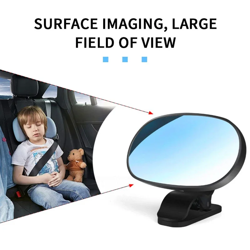 Espejos para Interior de coche para bebé, ventosa giratoria de 360 grados para parabrisas, placa para visera, Clips, espejo para asiento trasero de bebé y niño, espejo de observación - imagen 2