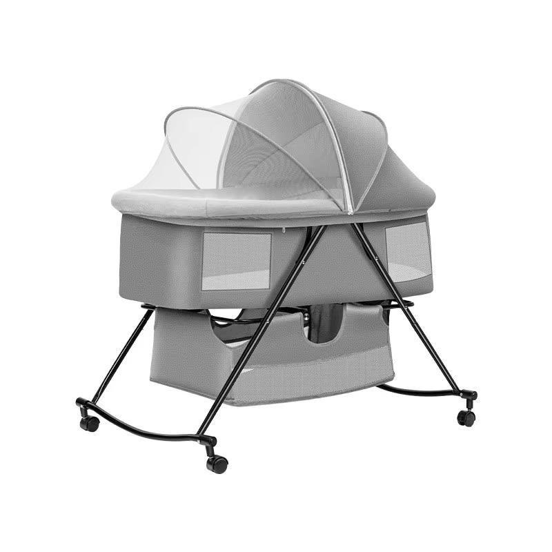 Lazychild Cuna plegable portátil bebé basculante diseño patchwork - imagen 5