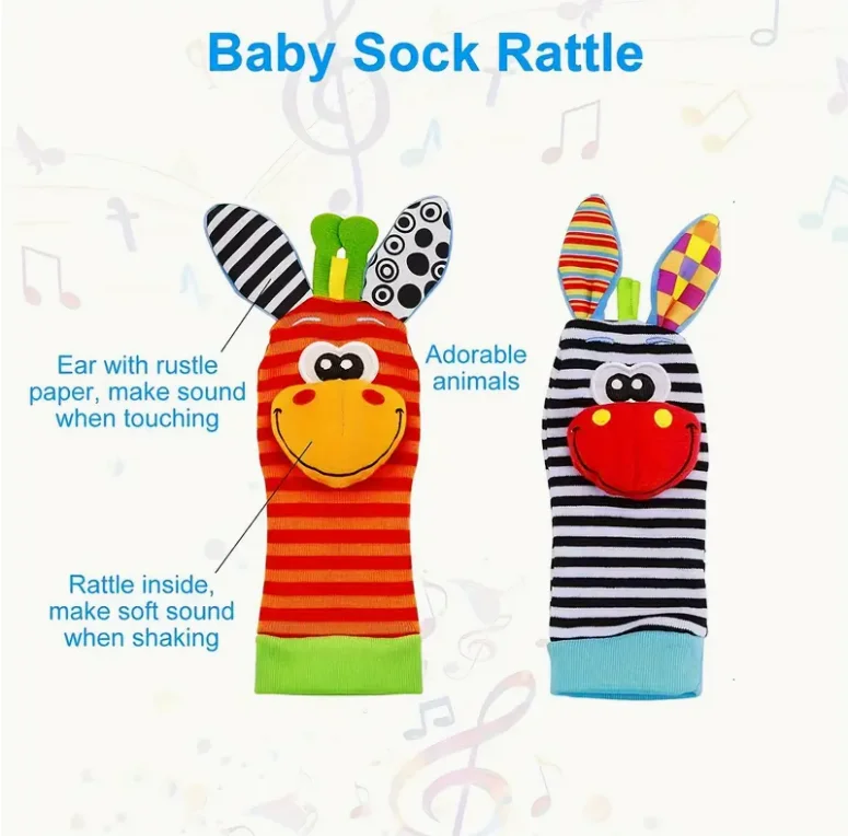 Velcro ajustable en sonajero de muñeca