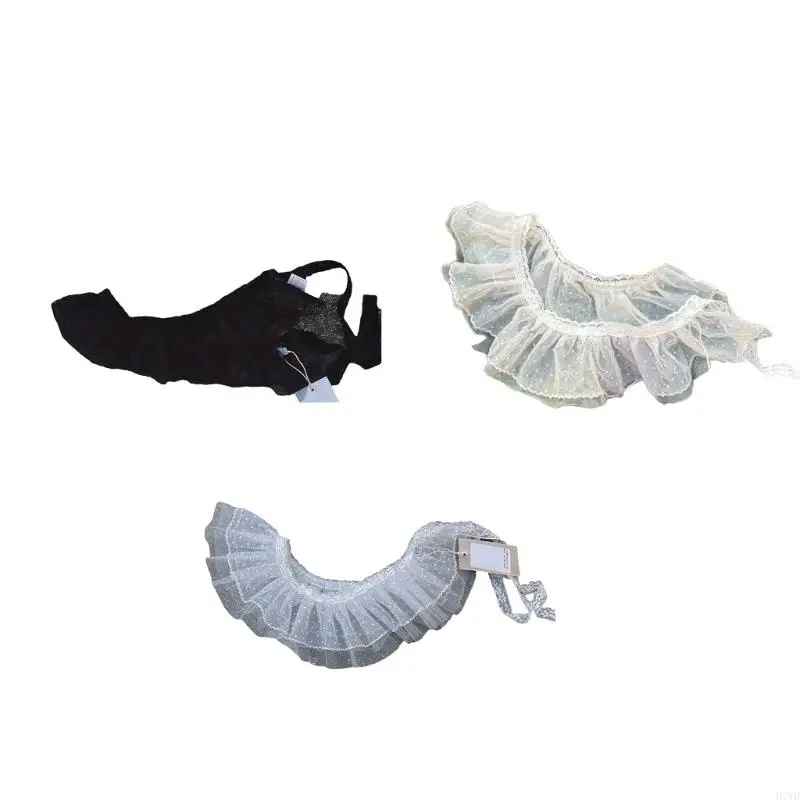 Preciosa falda en capas D7YD para niñas con delicado diseño encaje, cortina apilable para pedos bebé para uso diario y