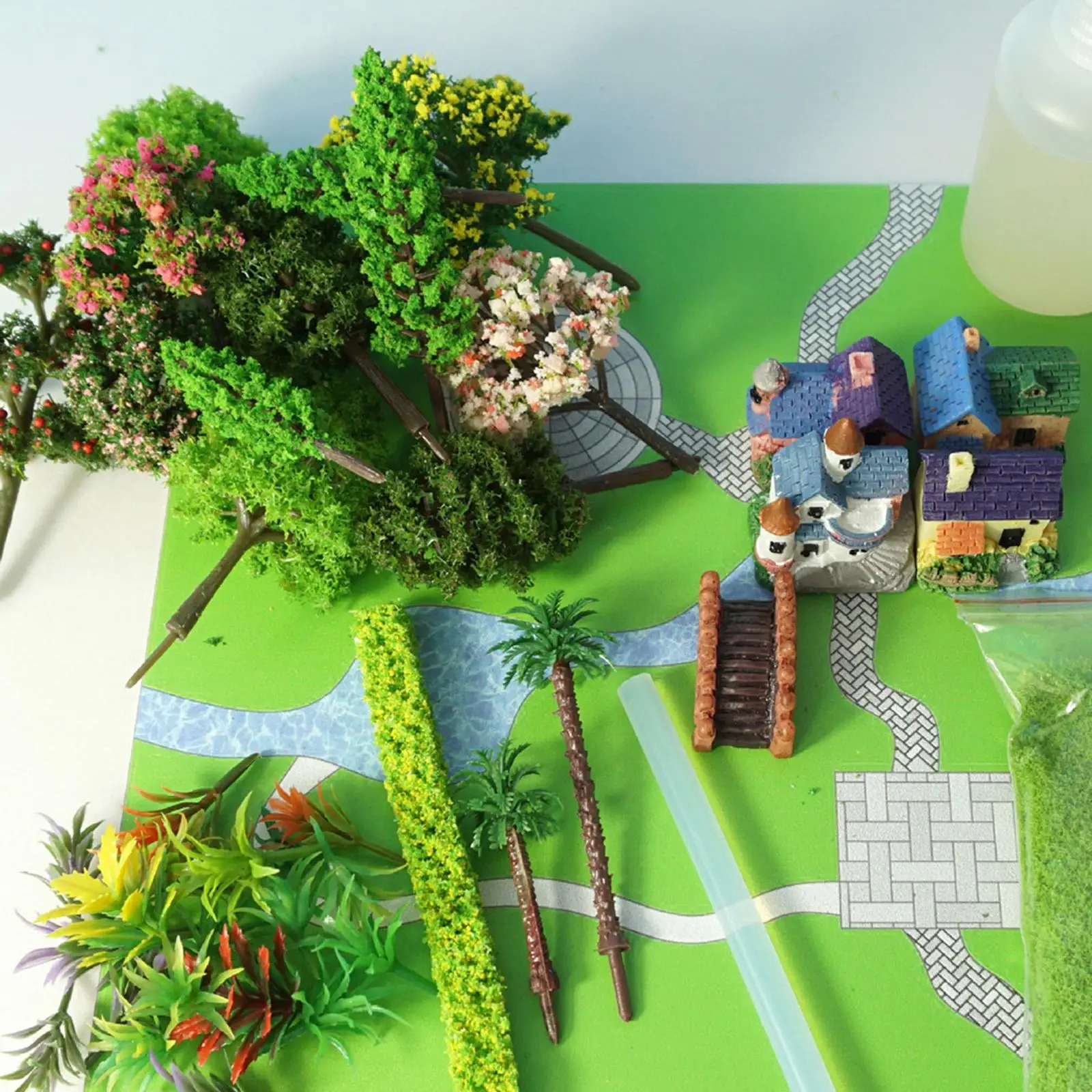 Miniature Landscape Model Mixed Trees Grass Powder Gifts for House Scenery