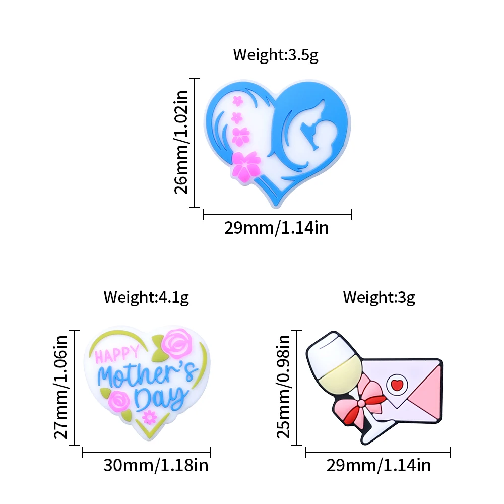 5/10Pcs Silicone Beads Mother's Day Theme Focal Beads for Jewelry Making DIY Beaded Pen Necklaces Jewelry Accessories Gifts - imagen 4