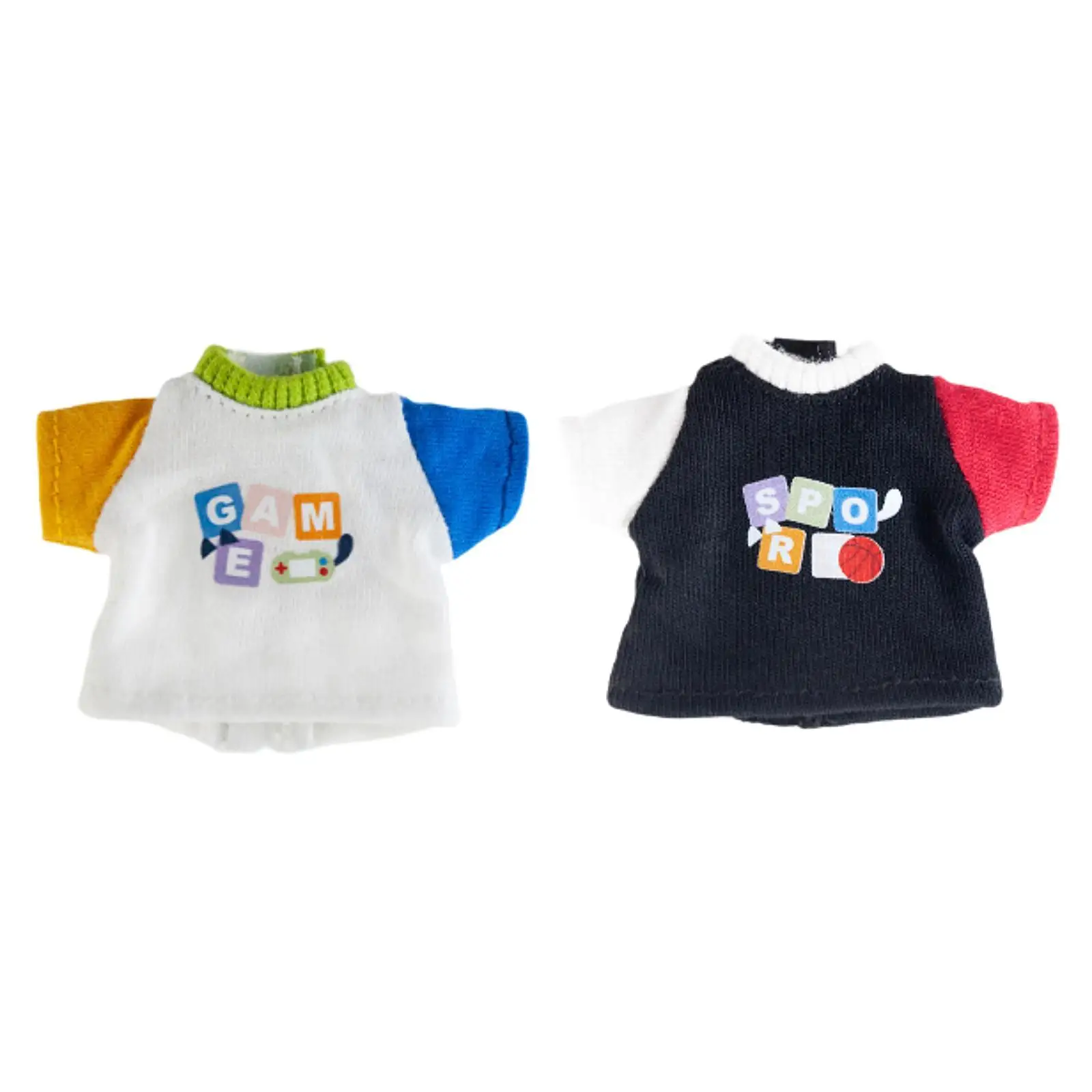 1:12 Fashion Dolls Short Sleeves T Shirt Costume Accessories for 6in Dolls