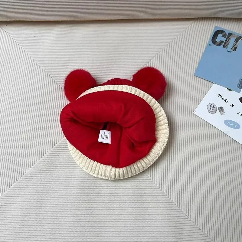 Lindo Kawaii invierno cálido sombrero de bebé para niños niñas dulce encantador dibujos animados niño gorro de ganchillo Otoño Invierno sombreros de punto al aire libre - imagen 5