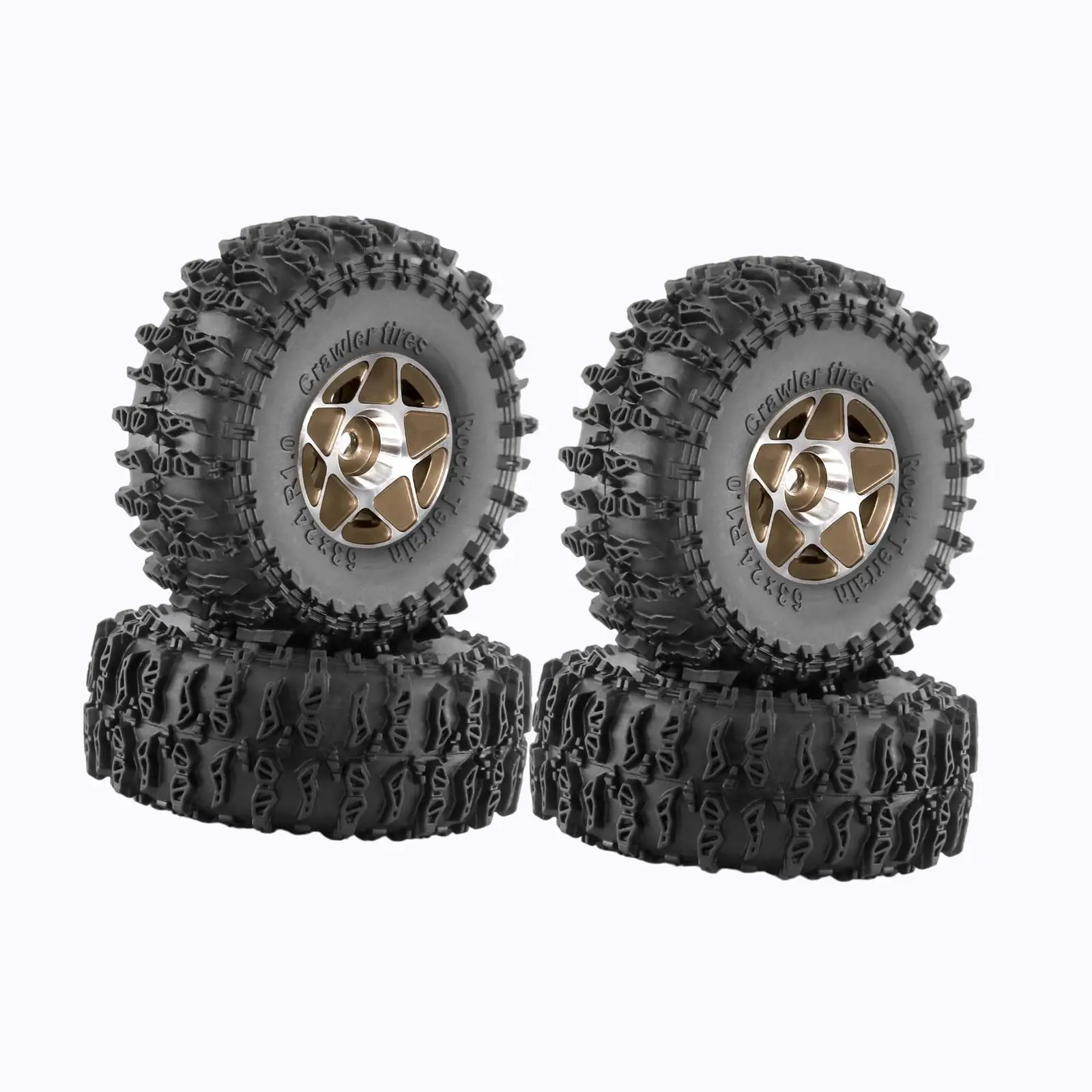 4x 1/18 1/24 RC Tires Wheel Tires Set for SCX24 FMS Fcx24 Trucks RC Car