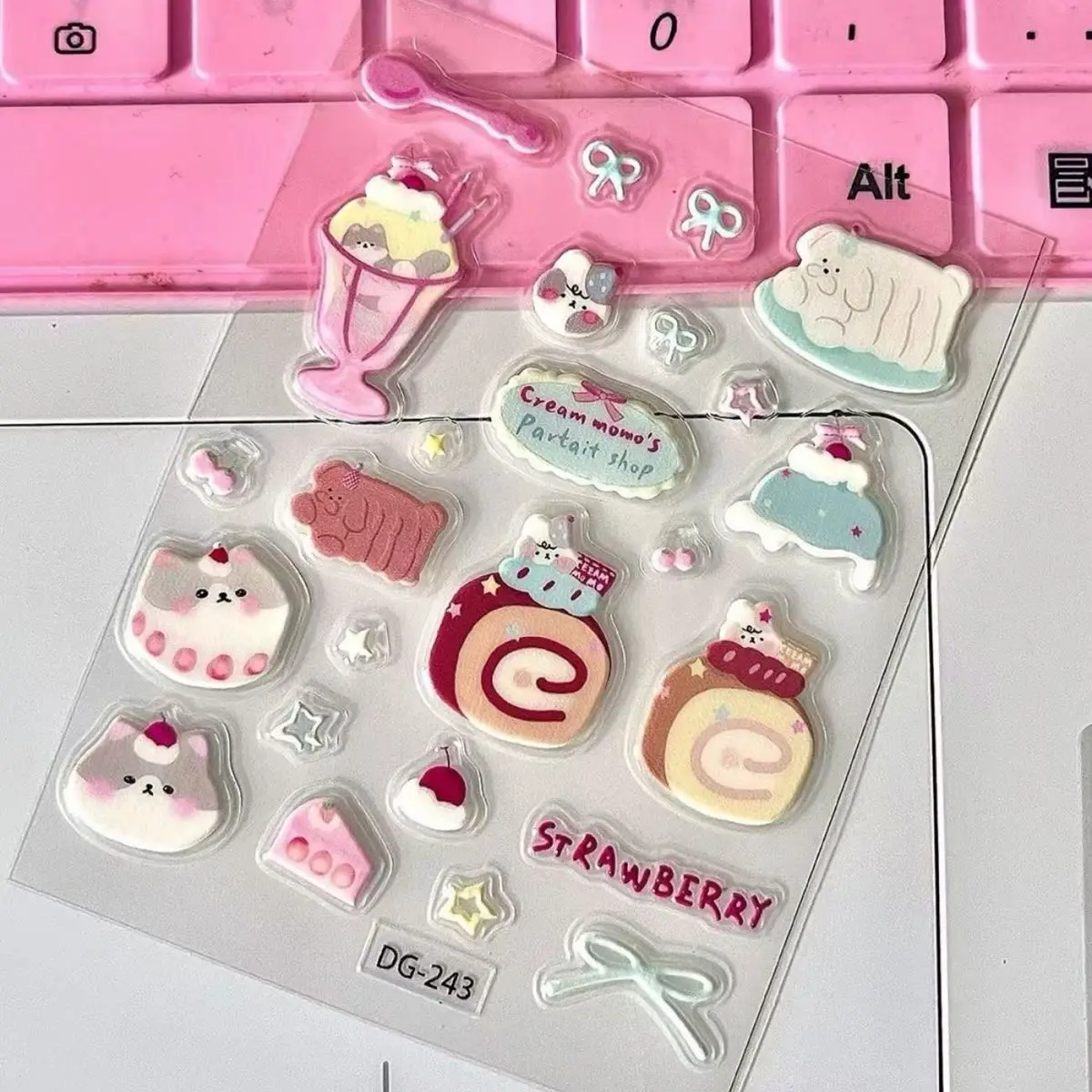 Dibujos animados Ins nueva pegatina en relieve arco lindo cachorro patrón de dibujos animados DIY decoración tridimensional del teléfono móvil - imagen 2