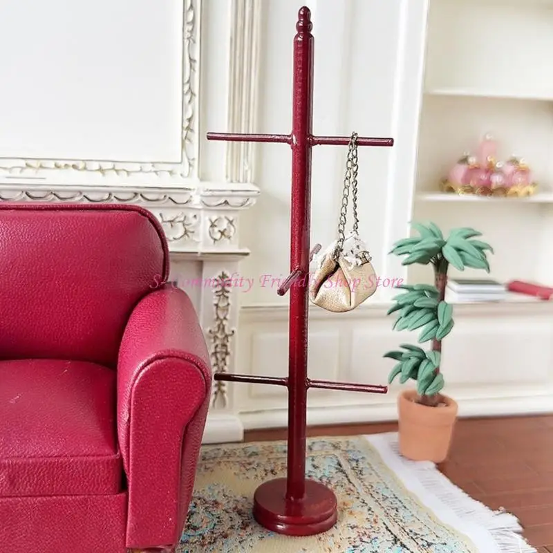 85AE antiguo 1/12 casa muñecas colgador organizador muebles en miniatura perchero estatuilla - imagen 2