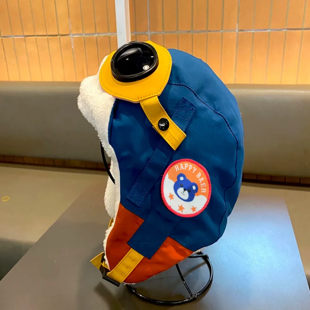Nuevo Gorro de piloto de dibujos animados bonito, gorro con protección para los oídos a prueba de viento y a prueba de frío con gafas, gorro grueso y cálido para invierno