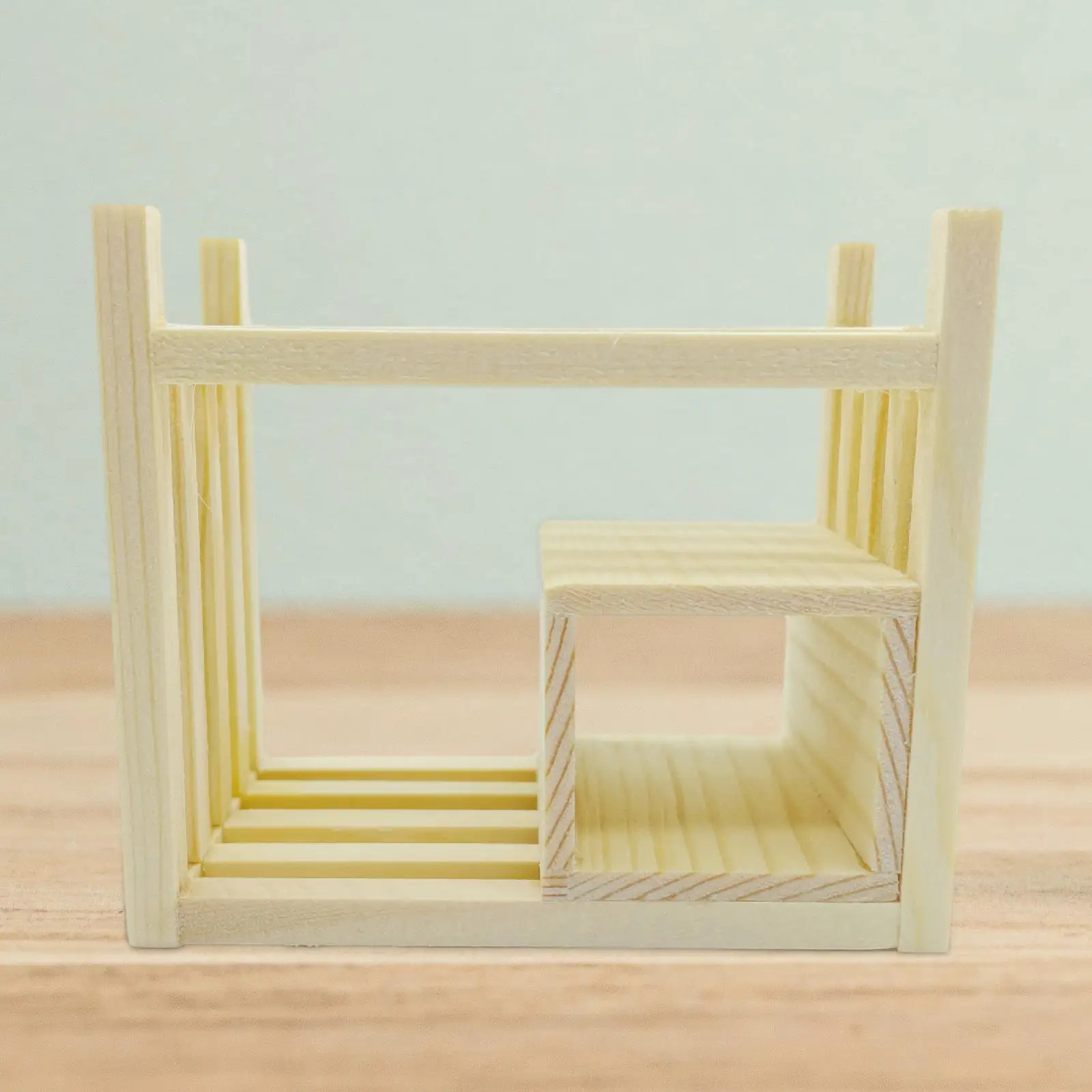 1/12 Dollhouse Wooden Storage Shelf Simulation Model Furniture Doll Accessories Decoration for Bedroom Living Room Ornaments