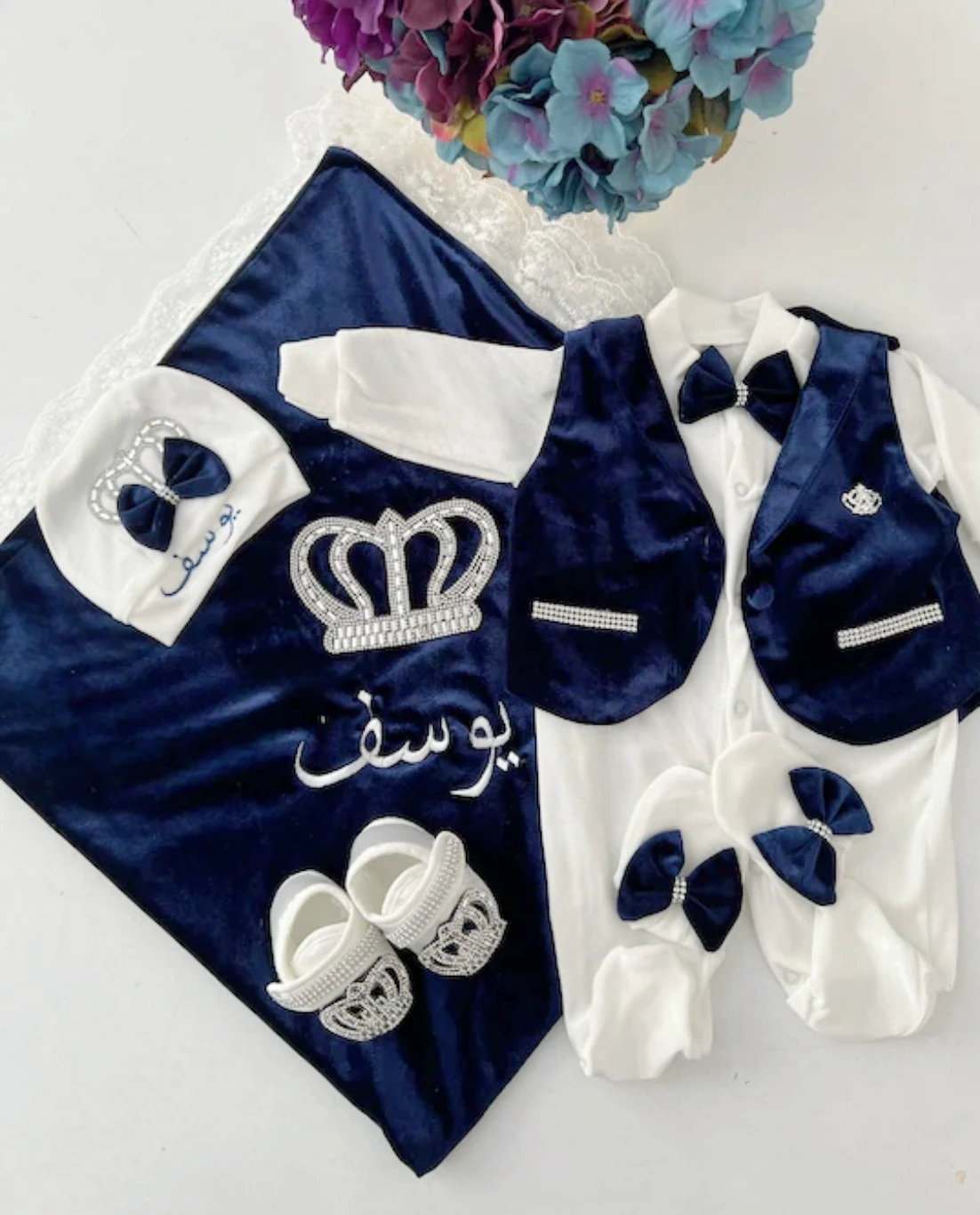 Conjunto de 5 uds de trajes de osito para niña, conjunto de pelele de bienvenida a casa, manta receptora infantil, sombrero, mitones